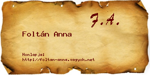 Foltán Anna névjegykártya